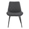 Armen Living Loralie Gray Faux Leather and Black Metal Dining Chairs, PK2 LCLRSIBLGR - alternate 2